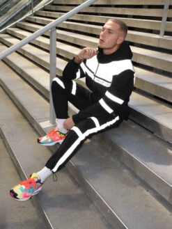 Pantalon De Jogging Bi-matière Réfléchissante -Monsieur Chic Soldes Boutique 1940046 1