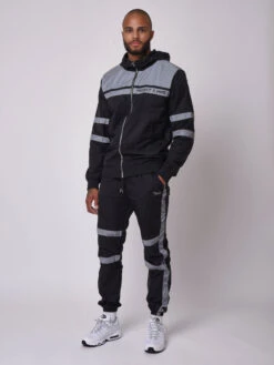 Pantalon De Jogging Bi-matière Réfléchissante -Monsieur Chic Soldes Boutique 1940046 5