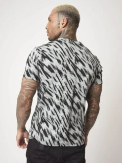 Tee-Shirt Motif Zébré Graphique -Monsieur Chic Soldes Boutique 2010125 3