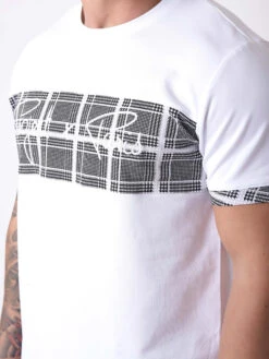 Tee-shirt Empiècement Carreaux -Monsieur Chic Soldes Boutique 2110164 1