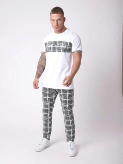 Tee-shirt Empiècement Carreaux -Monsieur Chic Soldes Boutique 2110164 2