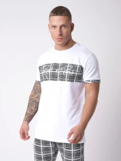 Tee-shirt Empiècement Carreaux -Monsieur Chic Soldes Boutique 2110164 3