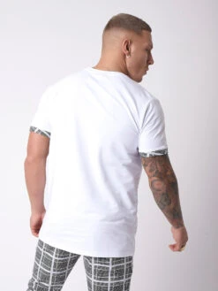 Tee-shirt Empiècement Carreaux -Monsieur Chic Soldes Boutique 2110164 4