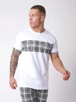 Tee-shirt Empiècement Carreaux -Monsieur Chic Soldes Boutique 2110164 5