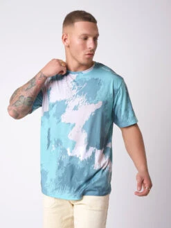 Tee-shirt Motif Effet Peinture Abstrait 10 Tee-shirt Motif Effet Peinture Abstrait -Monsieur Chic Soldes Boutique 2112221 3