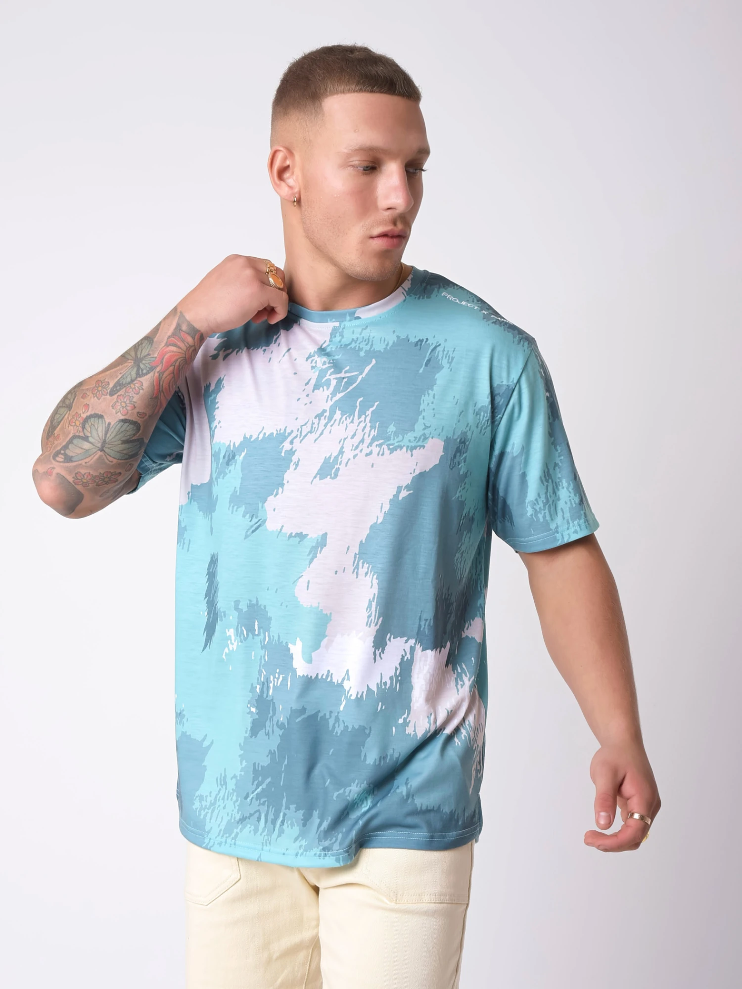 Tee-shirt Motif Effet Peinture Abstrait 6 Tee-shirt Motif Effet Peinture Abstrait – Image 4