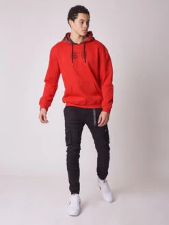 Hoodie Capuche à Carreaux Bicolore