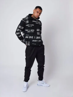 Sweat à Capuche Typo Logo Gothique -Monsieur Chic Soldes Boutique 2120111 3