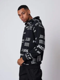 Sweat à Capuche Typo Logo Gothique -Monsieur Chic Soldes Boutique 2120111 4