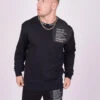 Sweat Col Rond Empiècement Et Message Texte -Monsieur Chic Soldes Boutique 2120112