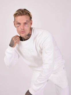 Sweat Col Rond Logo Embossage Relief -Monsieur Chic Soldes Boutique 2120205 2