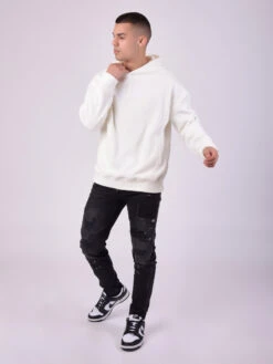 Sweat à Capuche Polaire Double Logo -Monsieur Chic Soldes Boutique 2120207 4