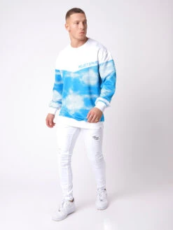 Sweat Col Rond Impression Nuage -Monsieur Chic Soldes Boutique 2120221 2