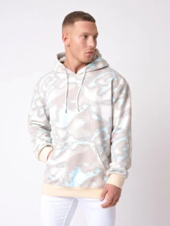 Sweat à Capuche Impression Abstrait Délavé -Monsieur Chic Soldes Boutique 2120222 3