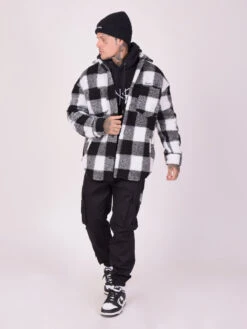Surchemise Motif Carreaux Plaid Noir Et Blanc