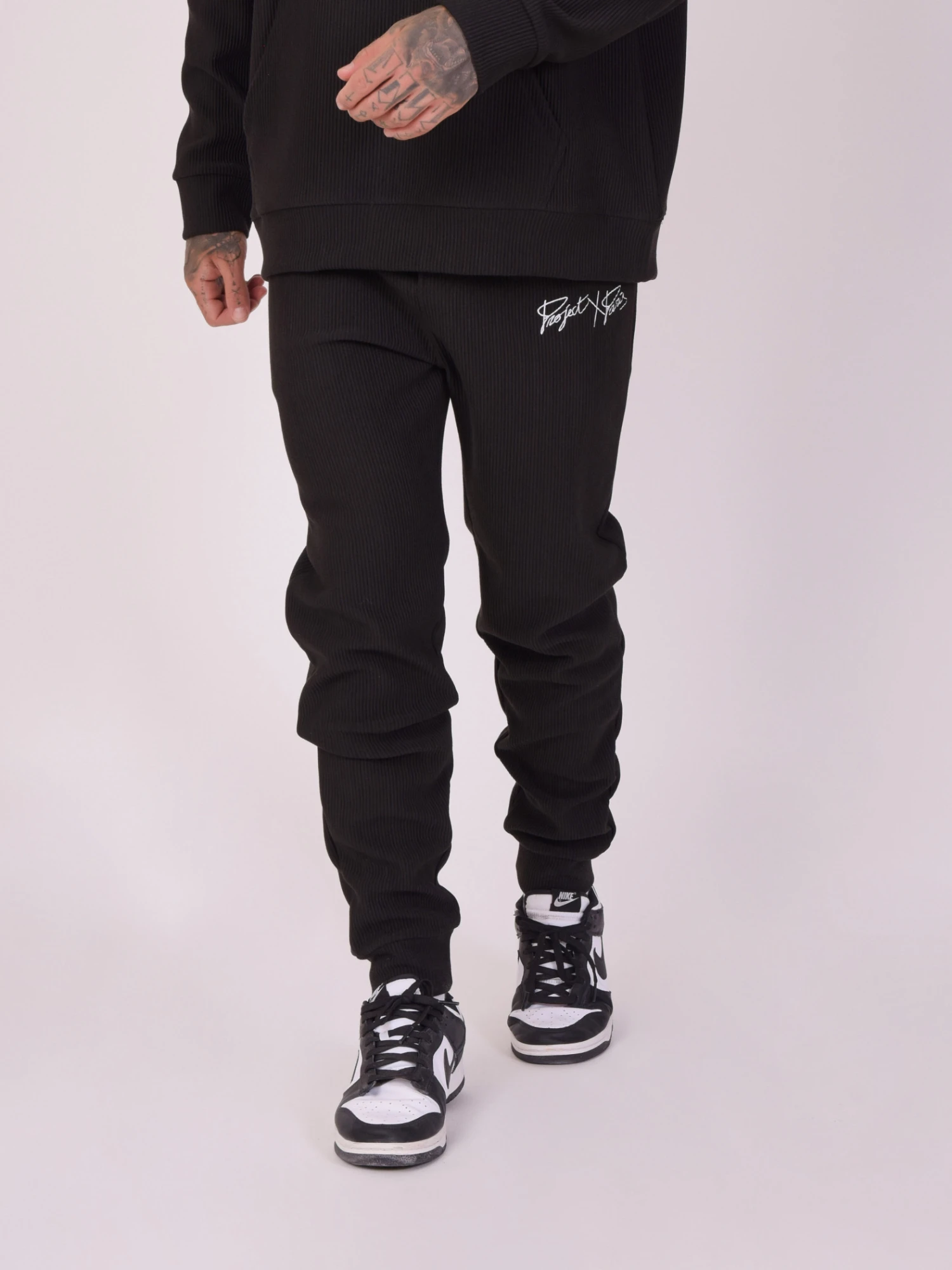 Bas De Jogging Cotelé Simple Broderie 3 Bas De Jogging Cotelé Simple Broderie