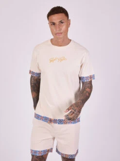 Tee-shirt Manches Courtes Avec Motifs "azulejos" -Monsieur Chic Soldes Boutique 2210188 3