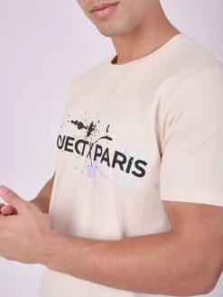 Tee-shirt Col Rond Avec Logo Et Taches De Peinture En Impression 10 Tee-shirt Col Rond Avec Logo Et Taches De Peinture En Impression -Monsieur Chic Soldes Boutique 2210190 2