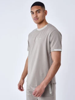 Tee-shirt Uni Avec Bande Logo -Monsieur Chic Soldes Boutique 2210218 3