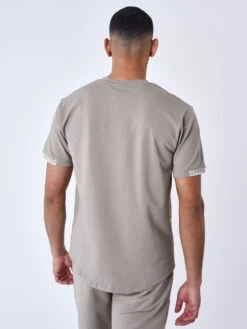 Tee-shirt Uni Avec Bande Logo -Monsieur Chic Soldes Boutique 2210218 4