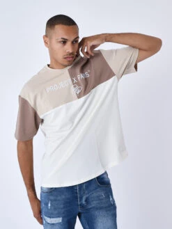 Tee-shirt Oversize Effet Color Block -Monsieur Chic Soldes Boutique 2210225 2