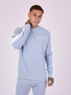 Sweat Col Rond En Maille Avec Bande Sur Le Côté 12 Sweat Col Rond En Maille Avec Bande Sur Le Côté -Monsieur Chic Soldes Boutique 2220137 4