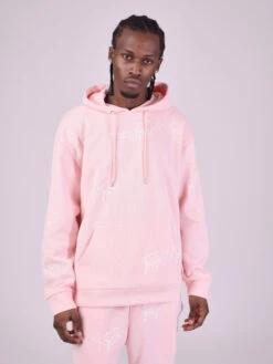 Sweat à Capuche Soft Avec Broderie Logo All Over -Monsieur Chic Soldes Boutique 2220138 4