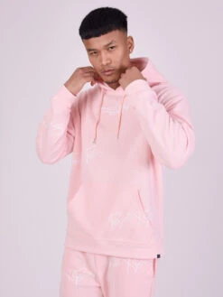 Sweat à Capuche Soft Avec Broderie Logo All Over -Monsieur Chic Soldes Boutique 2220138 9