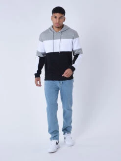 Sweatshirt à Capuche Colorblock