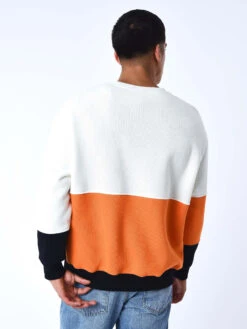 Sweat Col Rond Color Block En Maille -Monsieur Chic Soldes Boutique 2220153 3