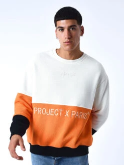 Sweat Col Rond Color Block En Maille -Monsieur Chic Soldes Boutique 2220153 4