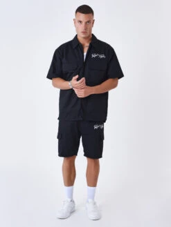 Chemise Manches Courtes Uni à Poches -Monsieur Chic Soldes Boutique 2310016 2