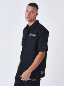 Chemise Manches Courtes Uni à Poches -Monsieur Chic Soldes Boutique 2310016 3
