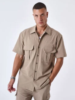 Chemise Manches Courtes Uni Texturé -Monsieur Chic Soldes Boutique 2310034 6