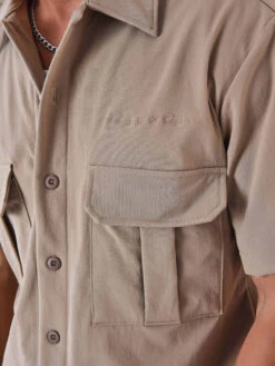 Chemise Manches Courtes Uni Texturé -Monsieur Chic Soldes Boutique 2310034 7