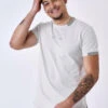 Tee-shirt Avec Bande Contrastée Logotée -Monsieur Chic Soldes Boutique 2310035