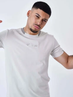 Tee-shirt Avec Bande Contrastée Logotée -Monsieur Chic Soldes Boutique 2310035 4