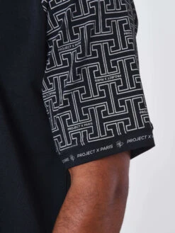 Tee Shirt à Manches All Over Labyrinthe -Monsieur Chic Soldes Boutique 2310063 10