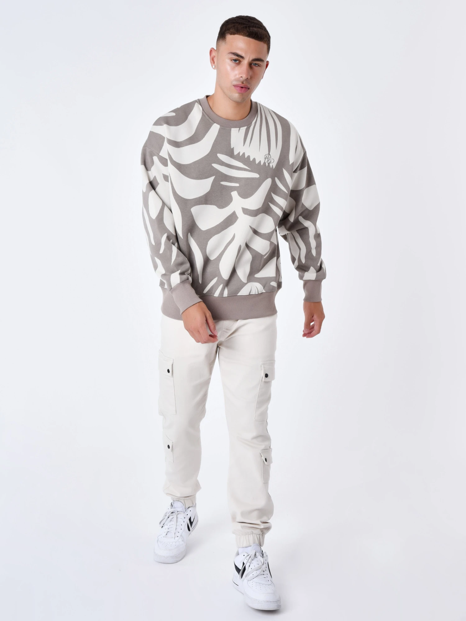 Sweat Col Rond Motif All Over Végétal Abstrait 6 Sweat Col Rond Motif All Over Végétal Abstrait – Image 4