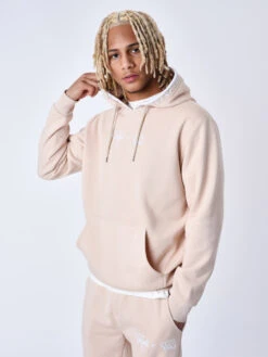 Sweat à Capuche Bord Tricoter Logoté