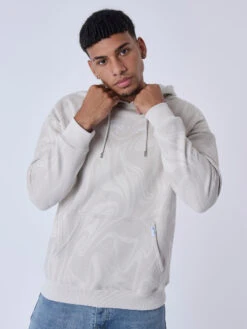Sweat à Capuche Motif Liquid Marble -Monsieur Chic Soldes Boutique 2322008 5