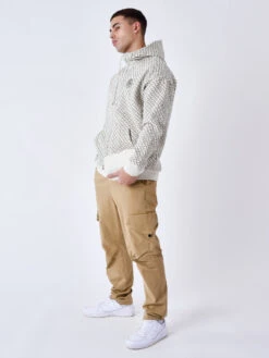 Sweat à Capuche Zippé Imprimé Monogramme 11 Sweat à Capuche Zippé Imprimé Monogramme -Monsieur Chic Soldes Boutique 2433202 4