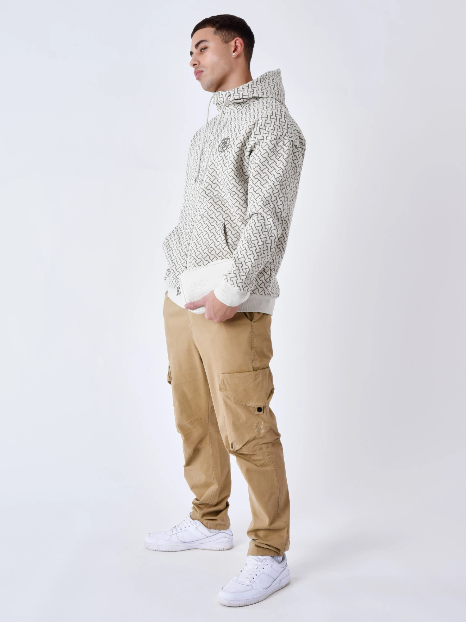 Sweat à Capuche Zippé Imprimé Monogramme 7 Sweat à Capuche Zippé Imprimé Monogramme – Image 5