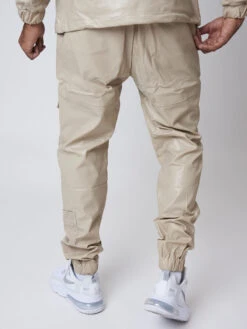 Bas De Jogging Simili Cuir Empiècement Matelassé -Monsieur Chic Soldes Boutique bas de jogging simili cuir empiecement matelasse 2040081 3