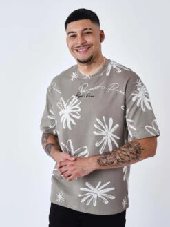 Tee-shirt All Over Esquisse Fleurie -Monsieur Chic Soldes Boutique fl01 5