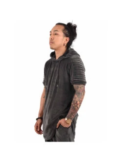 Hoodie Manches Courtes En Velours