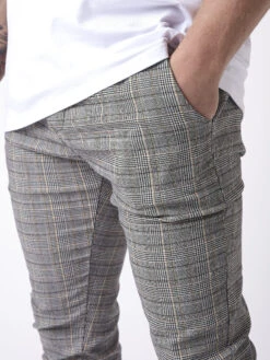 Pantalon Slim à Motif Carreaux 11 Pantalon Slim à Motif Carreaux -Monsieur Chic Soldes Boutique ih21403 4