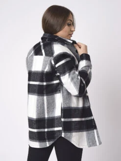 Surchemise Unisexe à Motif Carreaux Noir Et Blanc