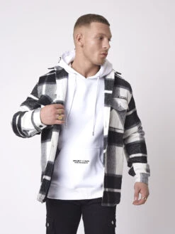 Surchemise Unisexe à Motif Carreaux Noir Et Blanc -Monsieur Chic Soldes Boutique ih21601 3