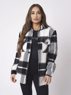 Surchemise Unisexe à Motif Carreaux Noir Et Blanc -Monsieur Chic Soldes Boutique ih21601 4